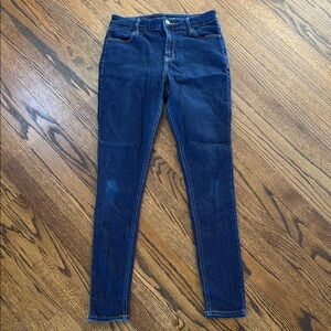 B4 Old Navy Women's 6 Long High Rise Skinny Jeans in Dark Blue